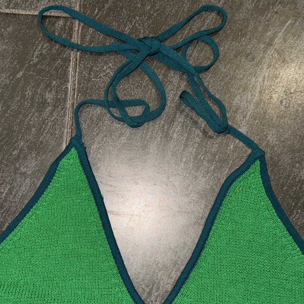 Free People Out and About Green Solid Halter Top - Picture 5 of 12
